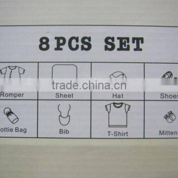 2017 Latest Design 8pcs New Born Baby Gift Set Clothes Lovely Style Breathable Baby Boy Clothes photo-3