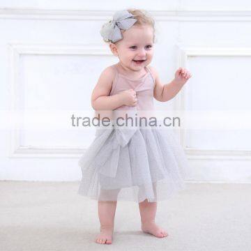 American Style Cotton Baby Girl Clothes 2017 Summer Bow Sequins Mesh Sundress New Frock Design Girl Child Dress photo-3