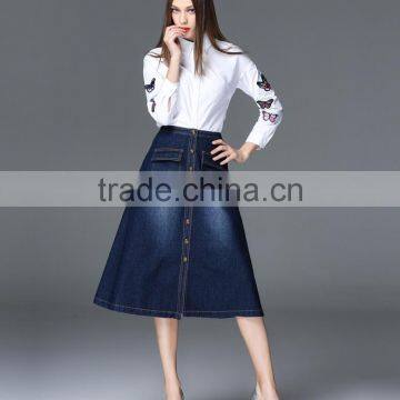 Elegant Stylish Women Long Jeans Skirts High Quality photo-4