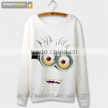 Popular pullover sweatshirt with Minions printing for women
