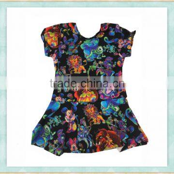 Cotton pinafore dress children mouse paradise cartoon print boutique baby girs dress