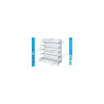 Single Sided Supermarket Display Shelves steel Light Duty with Wire mesh