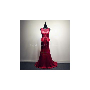 Burgundy Beaded Evening Dresses ED1503