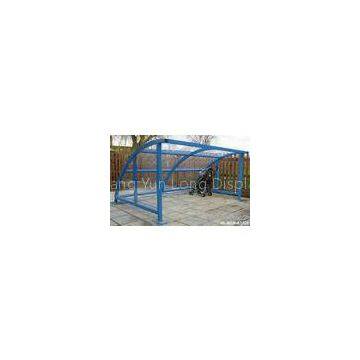 Custom Blue Iron Metal Display Stands Bicycle Rack In Public