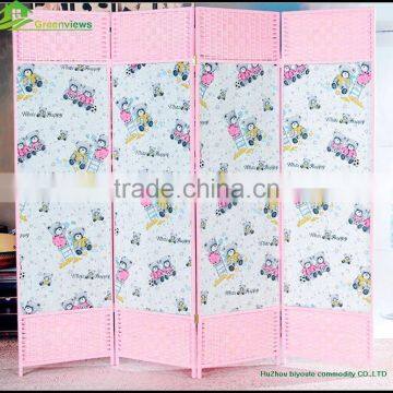 Hand painted fireplace four-panel floor folding screen with canvas crackle,room deviders GVSD025