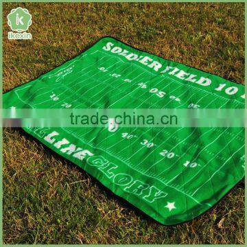 Green Waterproof Foldable Fleece Picnic Blanket