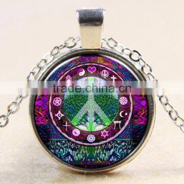 XP-TGN-LT-102 Wholesale Fashion Jewelry Charm Colorful Time Gem Life Tree Pendant Cabochon Necklace For Ladies photo-2