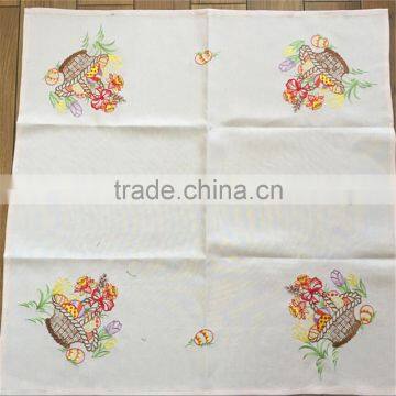 embroidery Easter style linen tablecloth