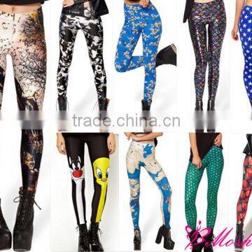 2015 Hot Custom Printed Leggings Factory Direct Sale Pluse Size Wholesale Digital Printing Fabric