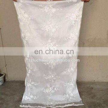 White Lace Full Lining Fabric For Wedding Chair Cover