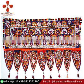 Vintage Ethnic Embroidered Window Topper Valance Authentic Door Valance