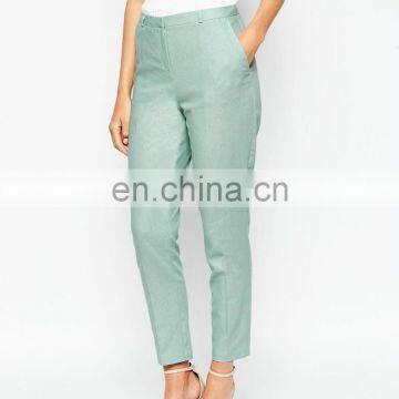 2015 New Fashion straight Leg white casual women linen pant