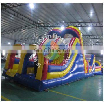 factory price double tunnels inflatable obstacle course for sale, giant inflatable obstacle