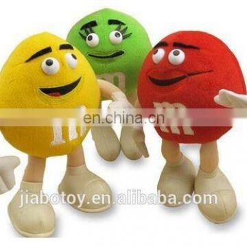 2015 new fashion lovely custom m&m's plush toys