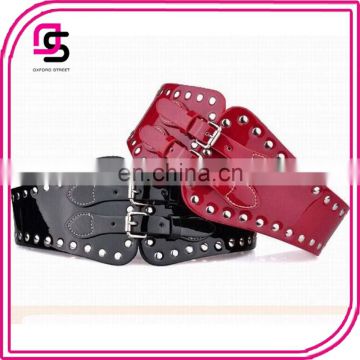 customize wholesale women fashion corset belt with rivets extra wide belt