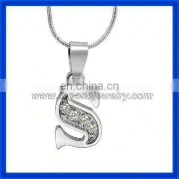 2014 alibaba wholesale letter jewelry stainless steel fancy s alphabet pendant design