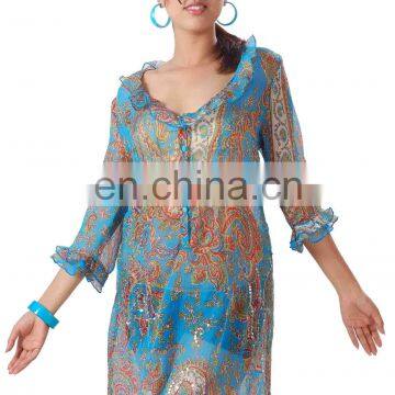 Chiffon Hand Sequenced Beach Dress