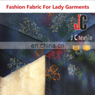 Wholesale hot sale high quality tencel printed denim fabric