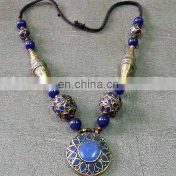 (AN-002) Afghan Tribal New Design Gems Necklace