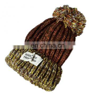 Custom Knitted Pom Beanie Hat With Custom Label photo-2