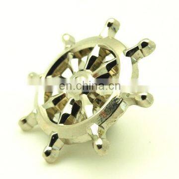 3d Custom Logo Metal Clip Emblem for Cloth Wallet, Personalized Logo Hat Pin Boats Riveting SILVER Lapel Pin photo-2