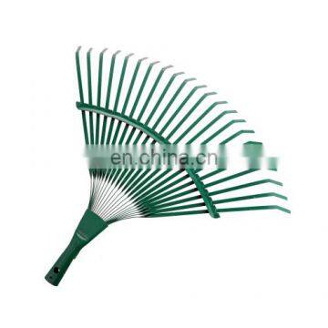 Садовая стальная листовая грабли зеленого цвета с 18 или 22 зубьями TB-001