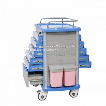 AG-MT011A1 Double Sided ABS Medicine Medical Trolley With Drawers