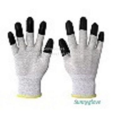 CARBON FIBER BLACK PU FINGER Gloves