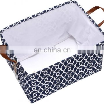 high quality fashion square canvas waterproof laundry basket with cover foldable printed bathroom laundry basket hamper for kids