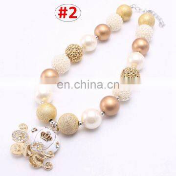 Halloween Kid Chunky Necklace With Pumpkin Carriage Girl Candy Bubble Beads Necklace photo-5