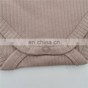 Wholesale Envelope Solid Rib Crotch Snap Baby Bodysuit Long Sleeve photo-4