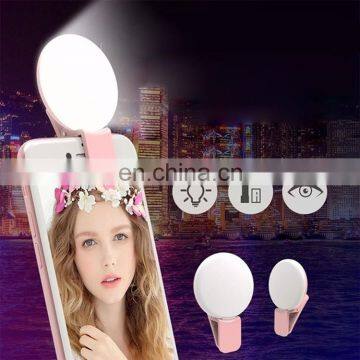 New design USB rechargeable Portable Mini Selfie ring light Clip-on Mobile phone LED Flash Fill Light