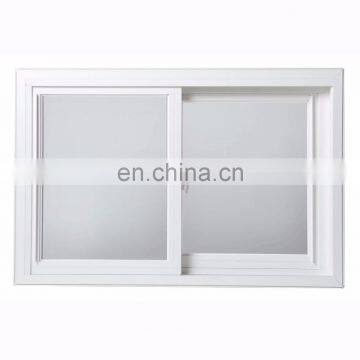 White frame office sliding glass window with build in blind