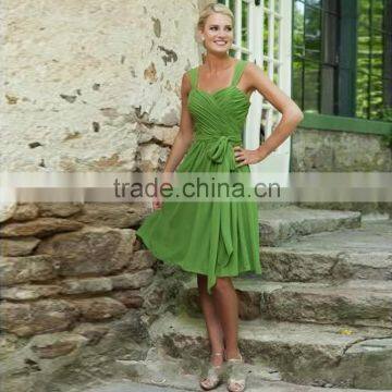 Vestido curto Green Bridesmaid Dress Knee Length Chiffon Party Gown Formal Dress For Women Summer 2016 Alibaba