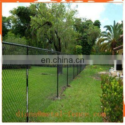 PVC Coated Chain Link Iron Wire Mesh Fence Post / 6ft 7ft 8ft Galvanized Diamond Mesh Wire Fencing Property Fence Low Price
