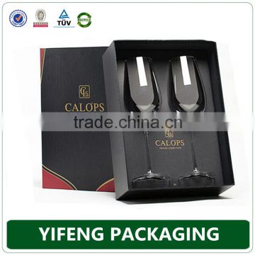 High quality customized folding luxury wine gift box custom cardboard wine glass packaging box wholesale wine storage box