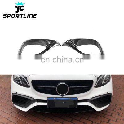 Carbon Fiber W213 Front Bumper Fog Lamps Air Vents for Mercedes Benz E63 AMG 4-Door 2018 2019