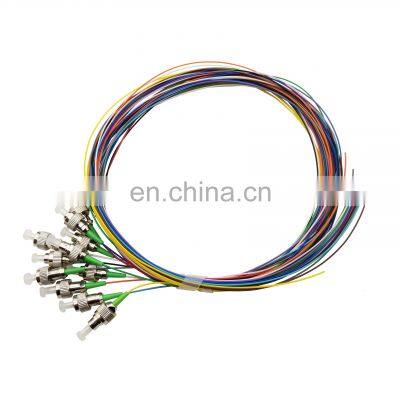 OEM/ODM fiber optic pigtail12 color fiber st connector low IL high return loss fc optic bundle pigtail optical fiber pigtail