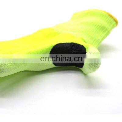 Yellow Stainless Steel HPPE Double Knit A4 Cut Resistant Glove With PU Palm for Metal Fabrication
