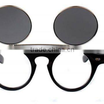 Cheap Promotional Steam Punk Logo Print Renovate Double Lens Sunglasses photo-4