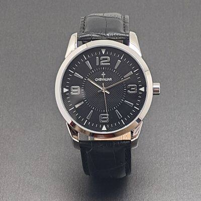 Stainless Steel Water Resistance Watches Genuine Leather Quartz Man Watch