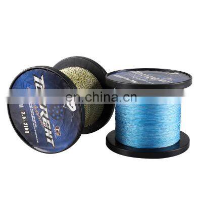 Amazon hot sales 1000M 4 stands pe fishing line 6.0kg- 54.5kg tension 100% PE Braided Fishing Line