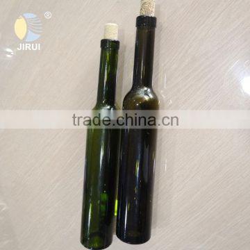 factory customized 375ml black green wine bottle with cork