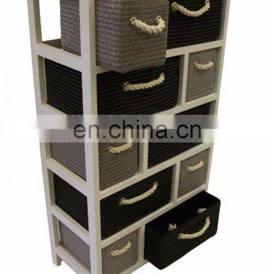 Black Grey White Large Storage Unit Canvas Drawers Basket Rope Bedroom Bathroom photo-2