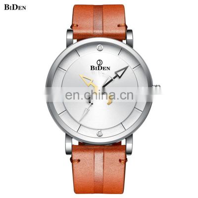 BIDEN 0161 Men Fashion Quartz Brand Water Resist Watches Leather Band Analog Display Made In China Men Watch