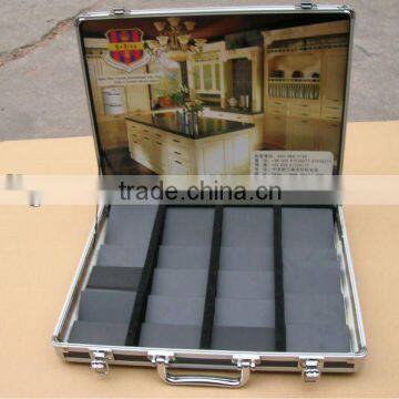 aluminum UV color chip box with inner lattice shape