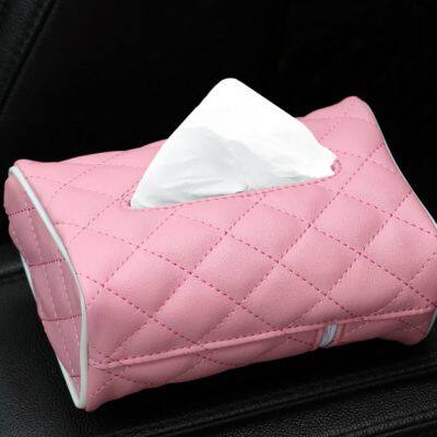 Wholesale Creative Car Sun Visor Tissue Box Napkin Storage Holder for Car Seat Back Mounted Hanging Paper Towel Cover photo-4