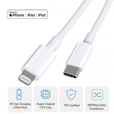 MFi Certified 18W PD USB C to Lightning Charging Cable C94 to Type-C 18W Fast Power Charger for IPhone 8/8Plus/X photo-2