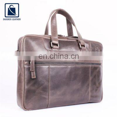 Anthracite Fitting Fashionable and Stylish Cotton Sitting Lining Genuine Leather Laptop Exporter