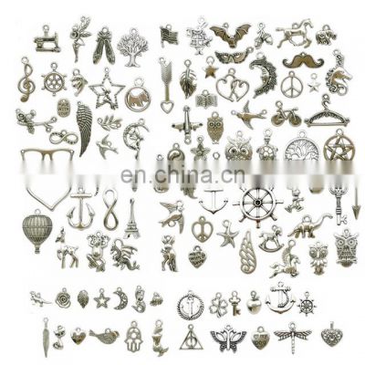 Vintage Mixed 100pcs Metal Charms Beads Handmade DIY Bracelet Pendant Necklace Jewelry Making Findings